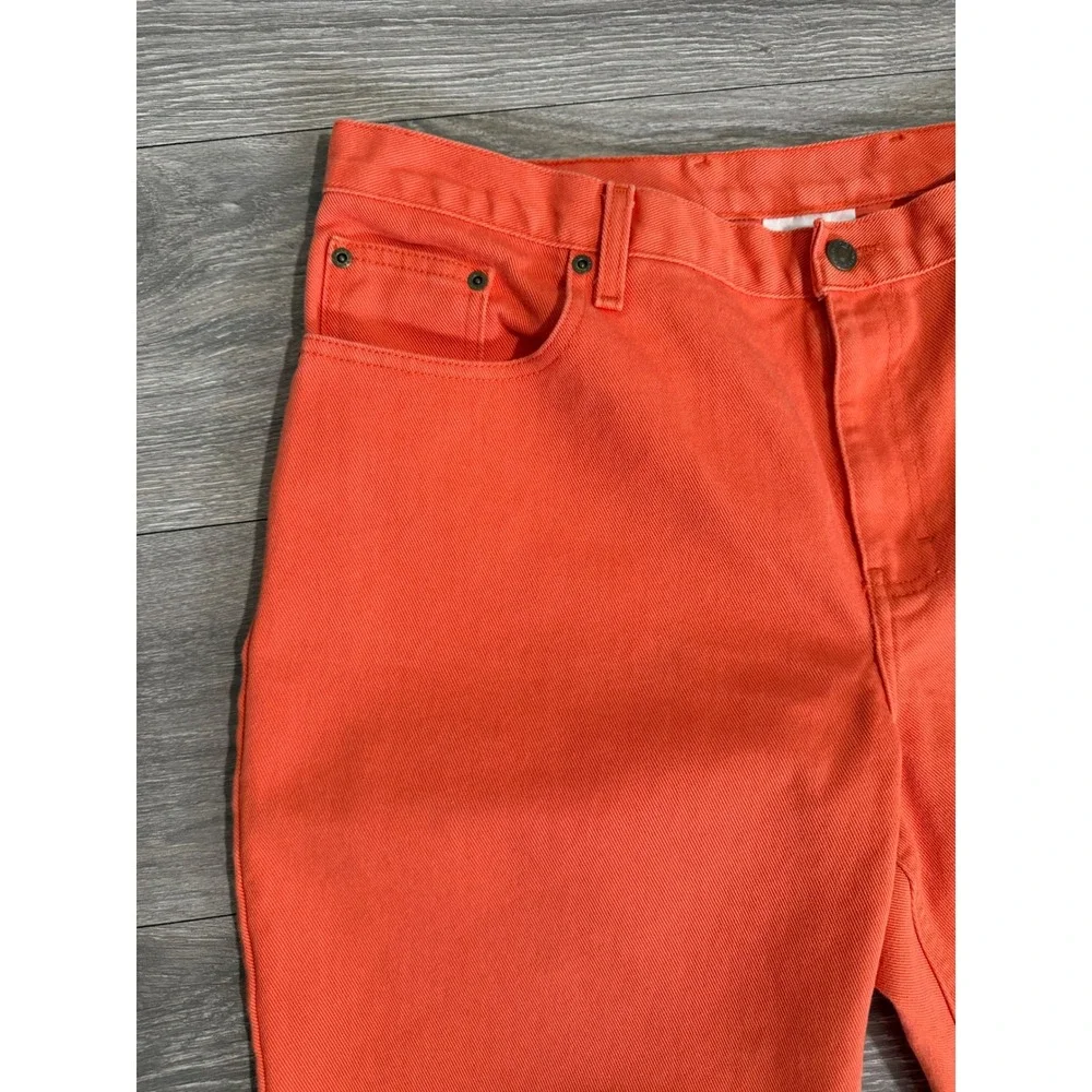 Jeanology Women‎ Orange Denim Shorts Cotton 5-Pocket Waist 36 in  Mid-Length